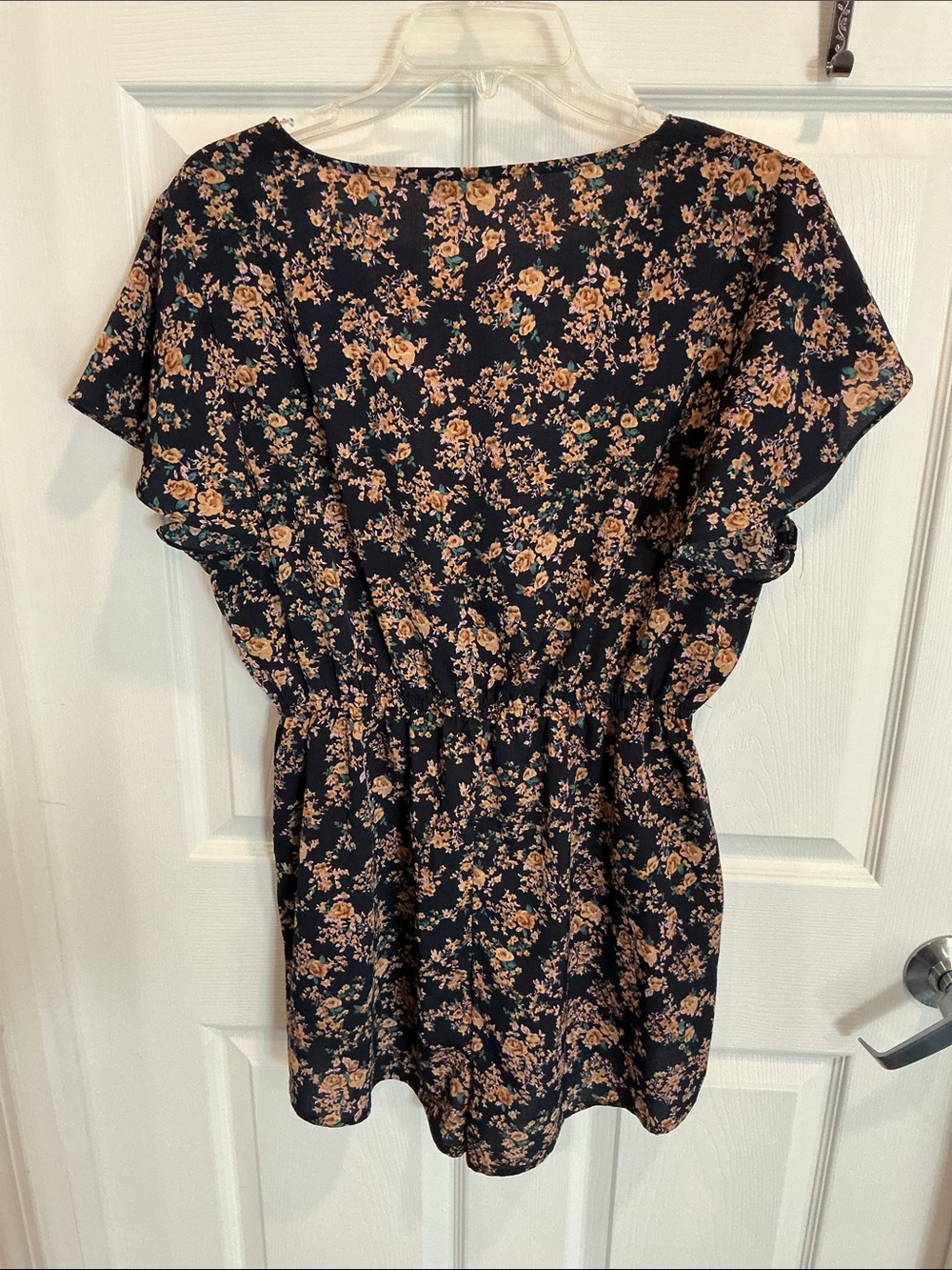 SHEIN Black Floral Short Sleeve Romper - Picture 6 of 6